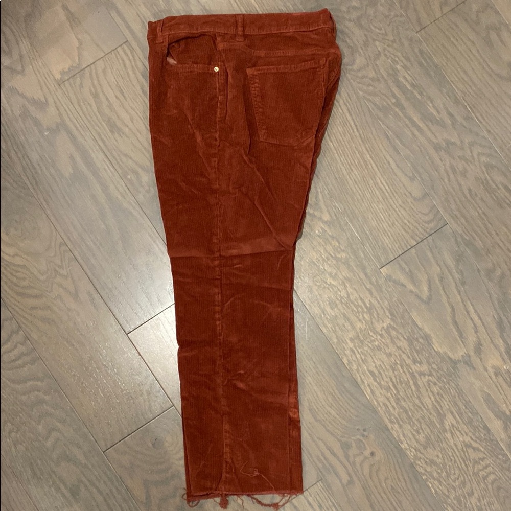 DL1961 Brown/rust corduroy pants raw hem